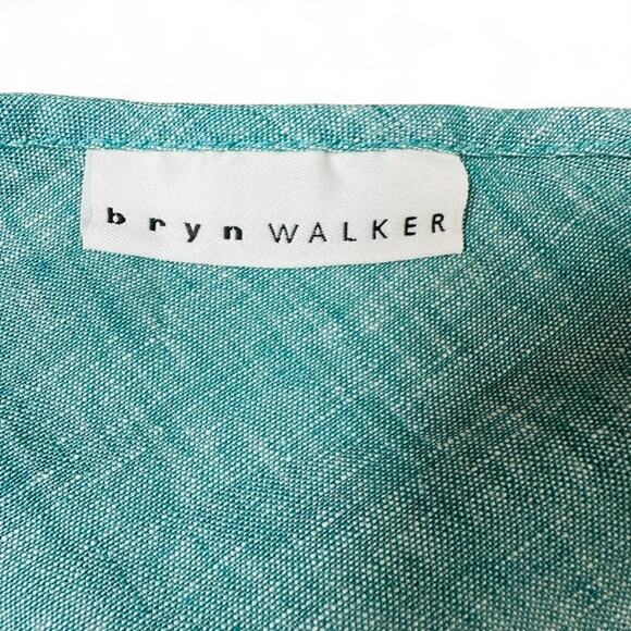 BRYN WALKER 100% Linen Tank Top Blue Aqua Spaghetti‎ Strap Cami USA Made M - Picture 6 of 6